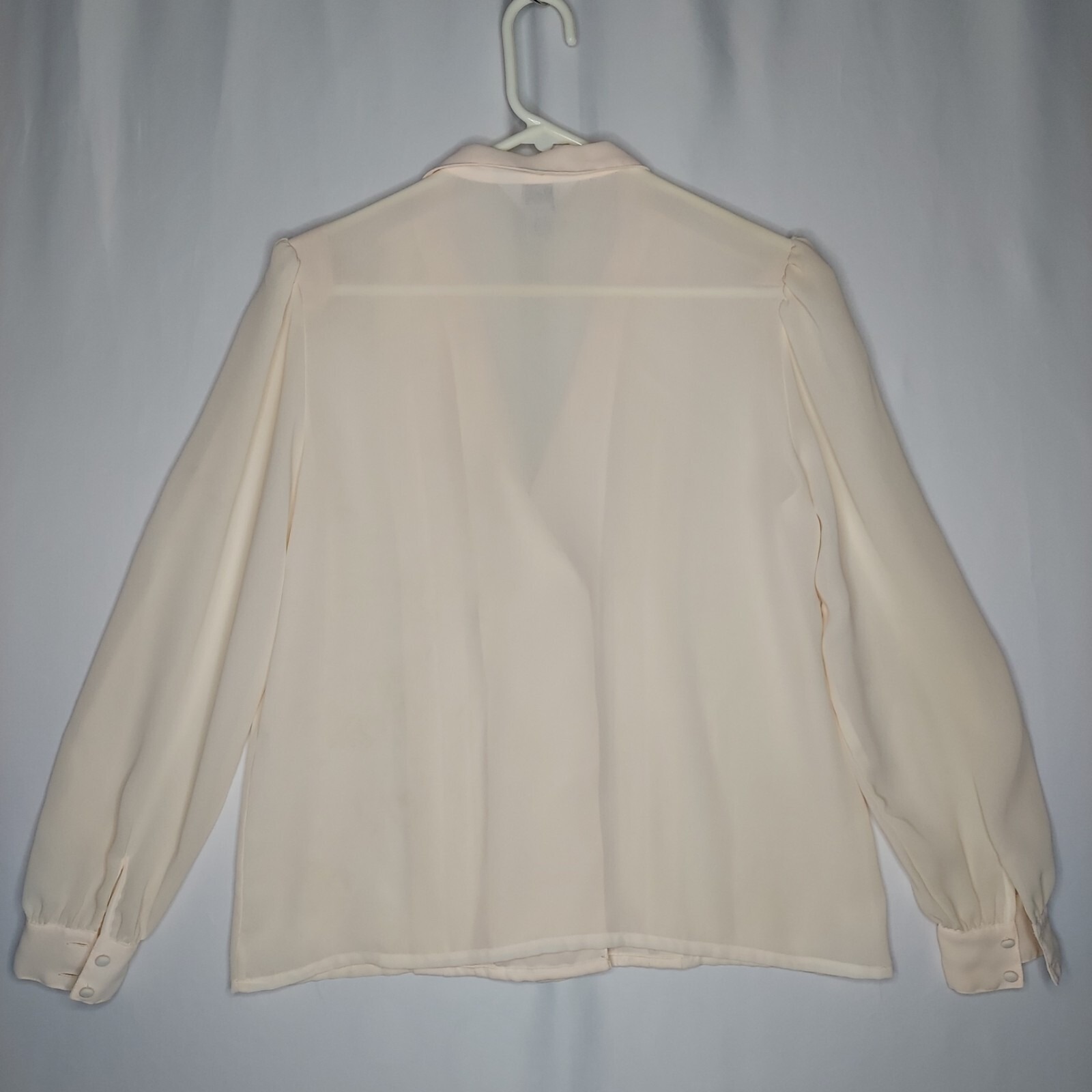 Klt Vtg Sheer Pleated Double-Breasted Button Top Womens Cocquette Cottagecore — image 2 of 6